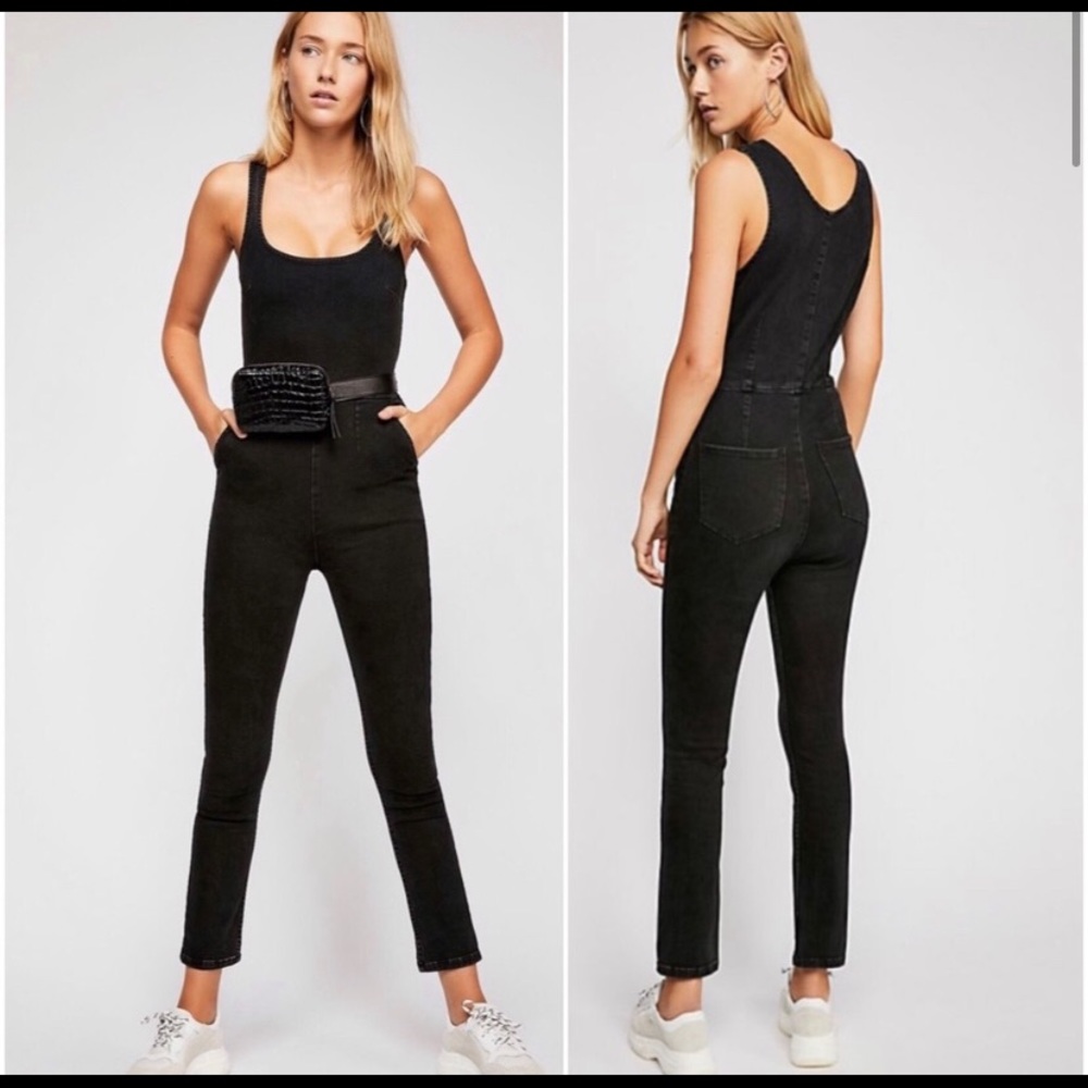 Free People Denim Jumpsuit